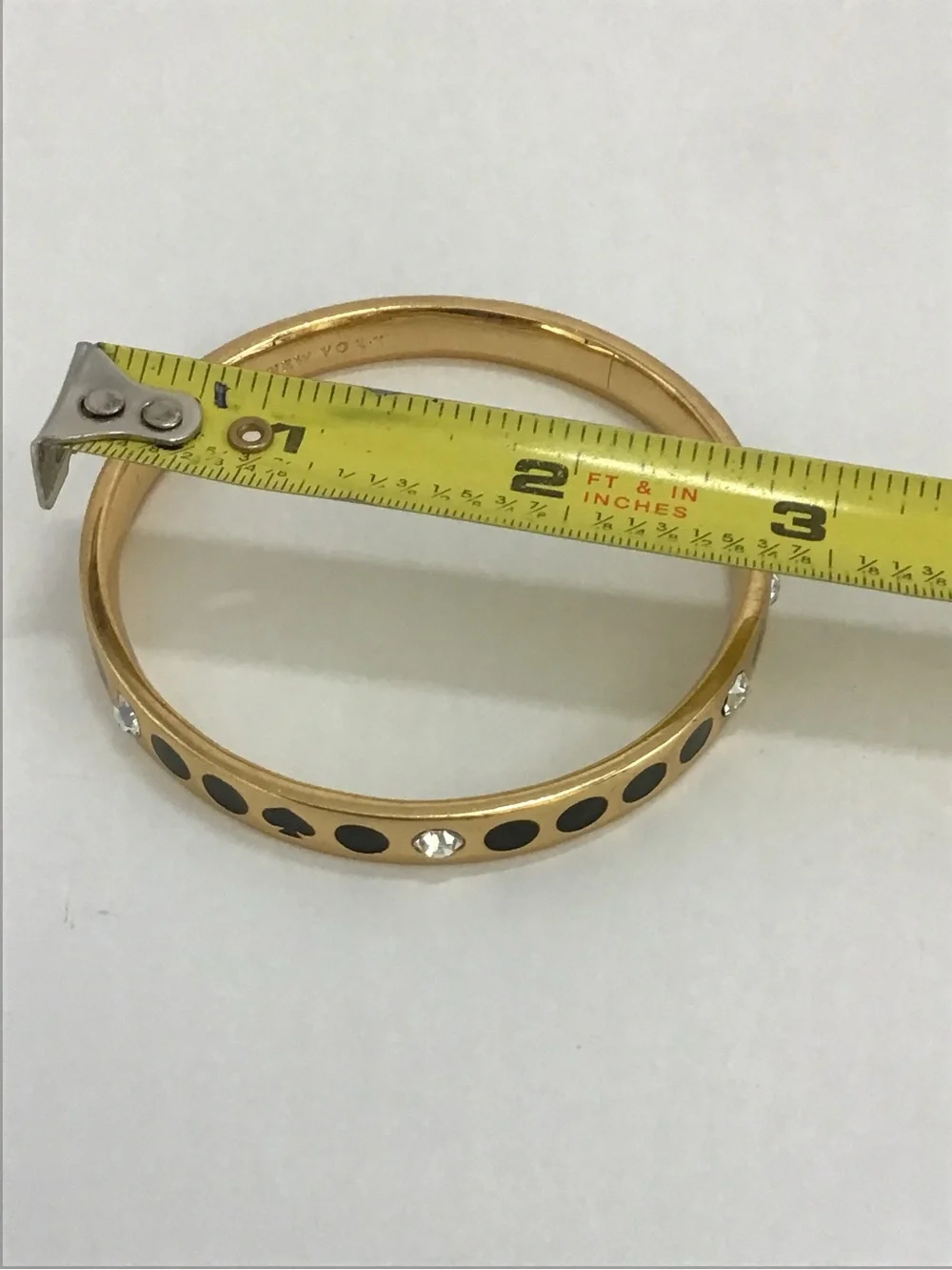 kate spade Gold-Tone Bangle with Black Enamel and Clear Crystals - Picture 5 of 5